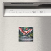 Grace in Flight: Der rosa Flamingos Riverdance Magnet (In Situ (Geschirrspüler))