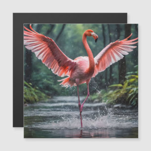 Grace in Flight: Der rosa Flamingos Riverdance Magnetkarte