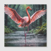 Grace in Flight: Der rosa Flamingos Riverdance Magnetkarte (Vorderseite)