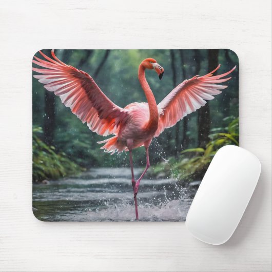 Grace in Flight: Der rosa Flamingos Riverdance Mousepad (Mit Mouse)