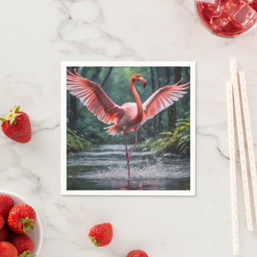 Grace in Flight: Der rosa Flamingos Riverdance Serviette (Beispiel)