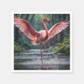 Grace in Flight: Der rosa Flamingos Riverdance Serviette (Vorderseite)