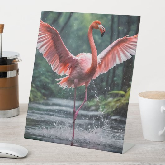 Grace in Flight: Der rosa Flamingos Riverdance Sockelschild (In Situ)