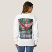 Grace in Flight: Der rosa Flamingos Riverdance Sweatshirt (Schwarz voll)