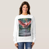 Grace in Flight: Der rosa Flamingos Riverdance Sweatshirt (Vorne ganz)