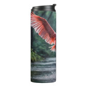 Grace in Flight: Der rosa Flamingos Riverdance Thermosbecher (Nach links gedreht)