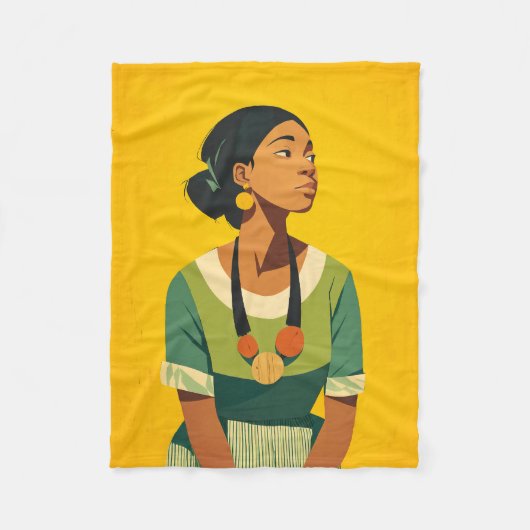 Grace in Green und Gold Fleecedecke (Vorderseite)
