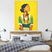Grace in Green und Gold Leinwanddruck (Insitu (Schlafzimmer))