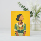 Grace in Green und Gold Postkarte (Stehend Vorderseite)