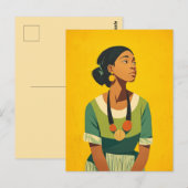 Grace in Green und Gold Postkarte (Vorne/Hinten)
