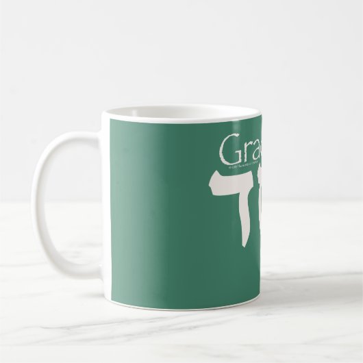 Grace in Hebräisch Kaffeetasse (Links)