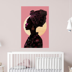 Grace in Pink: Afrikanische Heritage Muse Poster