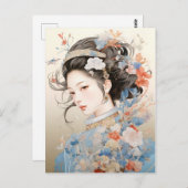 Grace in traditionellen chinesischen Frauen Postkarte (Vorne/Hinten)