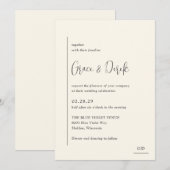 Grace Ivory Moderne Hochzeit Einladung (Vorne/Hinten)