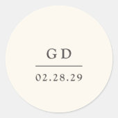 Grace Ivory Moderne Hochzeit Runder Aufkleber (Vorderseite)