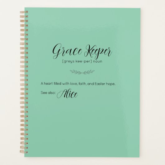 Grace Keeper Personalisiert Osterplaner Planer (Vorderseite)