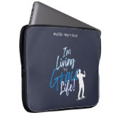 Grace Life Blue Modern Script Male Silhouette Laptopschutzhülle (Vorne Rechts)