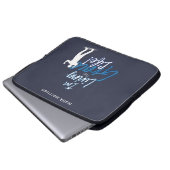 Grace Life Blue Modern Script Male Silhouette Laptopschutzhülle (Vorne Knopf)
