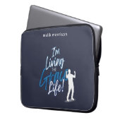 Grace Life Blue Modern Script Male Silhouette Laptopschutzhülle (Vorderseite Links)