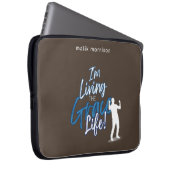 Grace Life Brown Modern Script Male Silhouette Laptopschutzhülle (Vorne Rechts)