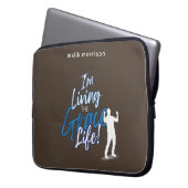 Grace Life Brown Modern Script Male Silhouette Laptopschutzhülle (Vorderseite Links)