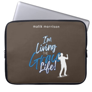 Grace Life Brown Modern Script Male Silhouette Laptopschutzhülle