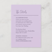 Grace Lilac Moderne Hochzeit Begleitkarte (Vorderseite)
