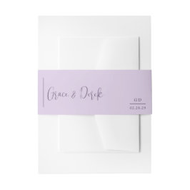 Grace Lilac Moderne Hochzeit Einladungsbanderole