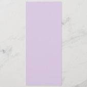 Grace Lilac Moderne Hochzeit Menükarte (Rückseite)