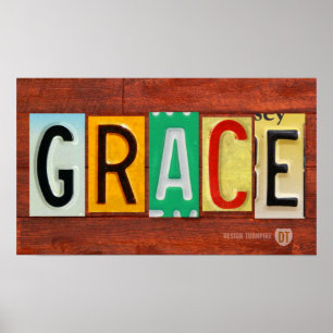 GRACE-Lizenzschild Namensschild Plakat