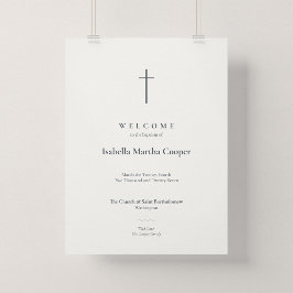 Grace Minimal Cross Taufkirche Willkommensposter Poster