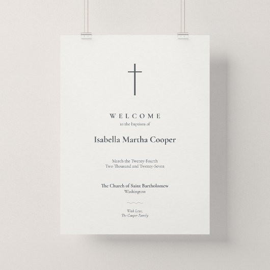 Grace Minimal Cross Taufkirche Willkommensposter Poster
