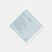 Grace Mute Blue Moderne Hochzeit Serviette (Ecke)