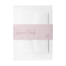 Grace Mute Pink Moderne Hochzeit Einladungsbanderole