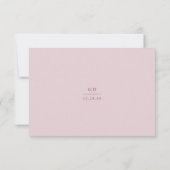 Grace Mute Pink Moderne Hochzeit RSVP Karte (Rückseite)