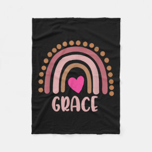 Grace Name Niedliche Personalisierte Herzfunktion Fleecedecke