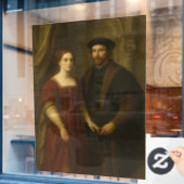 Grace of the Renaissance - Portrait of a Noblewoma Fensteraufkleber (Café-Fenster)