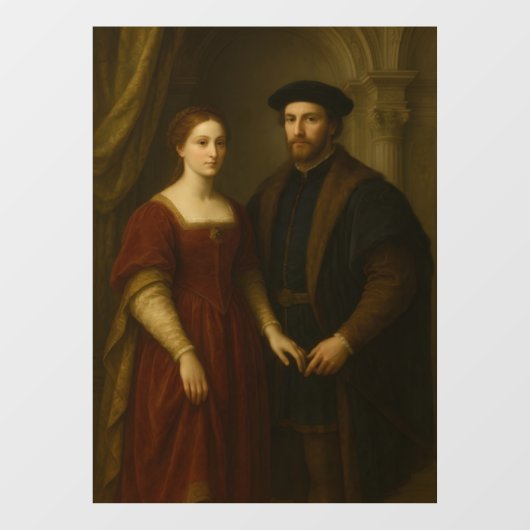 Grace of the Renaissance - Portrait of a Noblewoma Fensteraufkleber (Blatt)