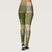 Grace Olive & Wheat Rustic Plaid Pattern Vol 77 Leggings (Rückseite)