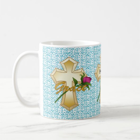 Grace Rose Christliche Cross Tasse (Links)