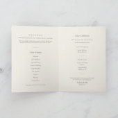 Grace Sage Minimal Cross gefaltete Taufe Programm (Innenseite)