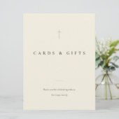 Grace Sage Minimal Cross Karten & Geschenke-Tischs (Stehend Vorderseite)