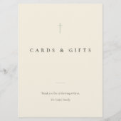 Grace Sage Minimal Cross Karten & Geschenke-Tischs (Vorderseite)