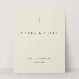 Grace Sage Minimal Cross Karten & Geschenke-Tischs
