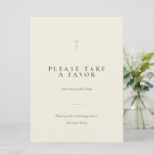 Grace Sage Minimal Cross Take a Favor Tischschild (Stehend Vorderseite)