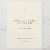 Grace Sage Minimal Cross Take a Favor Tischschild (Vorderseite)