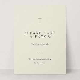 Grace Sage Minimal Cross Take a Favor Tischschild