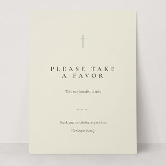Grace Sage Minimal Cross Take a Favor Tischschild