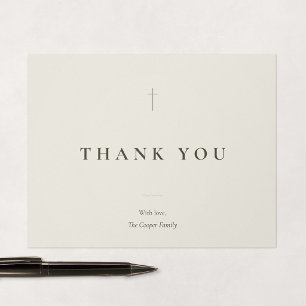 Grace Sage Minimal Kreuz religiös Dankeskarte