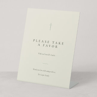 Grace Sage Minimaler Christliches Kreuz Favor Tisc Sockelschild